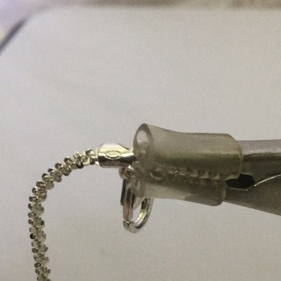 Vtg18”DimondCutSterlingSilver Necklace W/.925Pendt - Picture 8 of 8